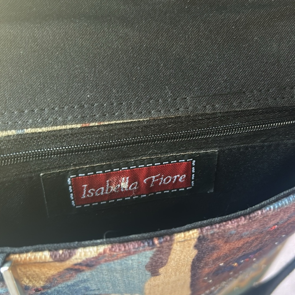 NWOT. Isabella Fiore sturdy sparkling cowgirl design canvas shoulder handbag. - Picture 6 of 7